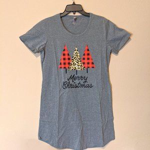 Merry Christmas Tree Night Gown T Shirt Pajama Dress by Instant Message - Large